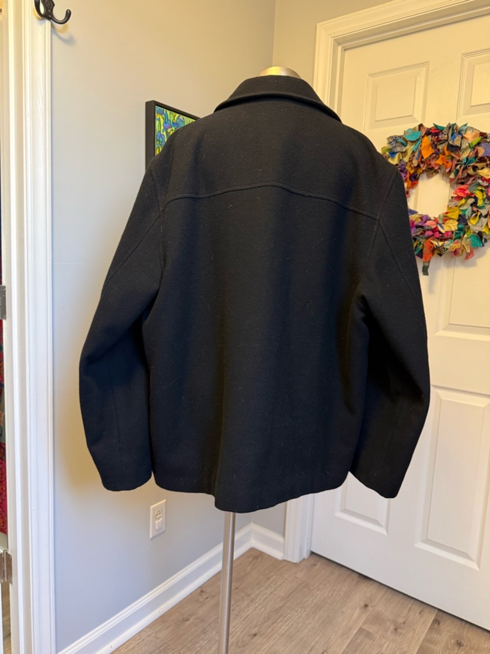 Alfani Charcoal Grey Men's Wool-Blend Pea Coat - Picture 4 of 9